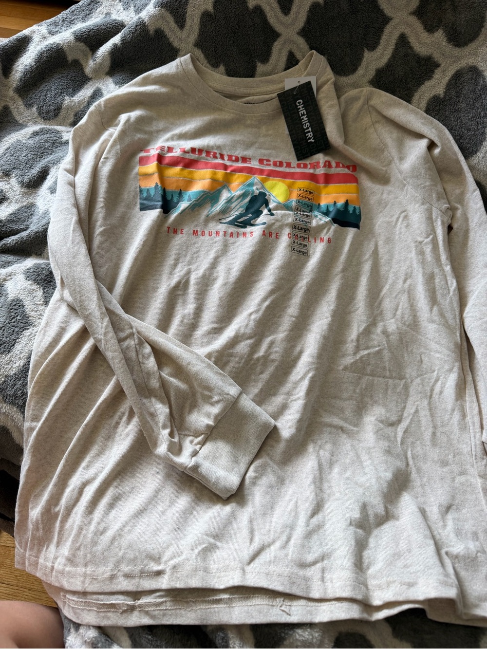 Chemistry Neutral Graphic Tee with Sunset Stripes